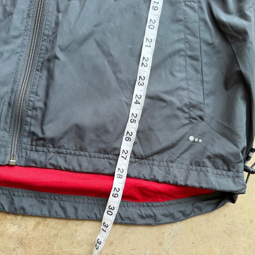 Prospirit Windbreaker Jacket Mens L Gray Red Full Zip Hooded Sporty Athleisure - Picture 5 of 11